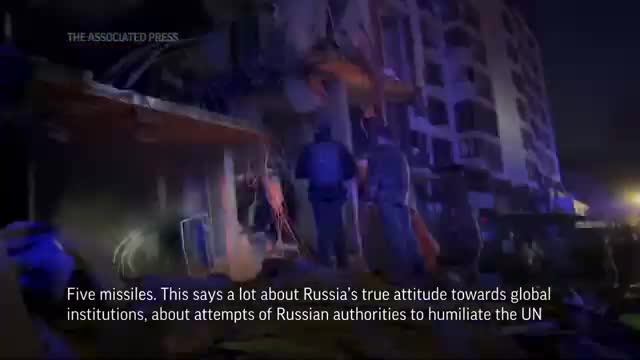 Russia Bombs Ukraine Capital During UN Visit