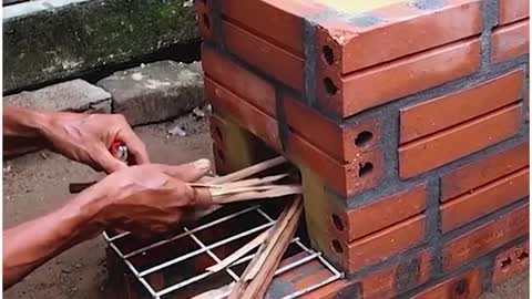 DIY firewood stove for outside cooking