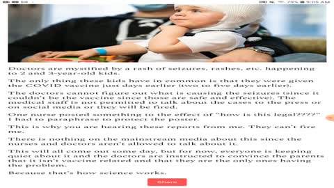 2 and 3 year old's having seizures after covid shots and DOCTORS ARE MYSTIFIED.