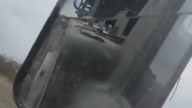 Ukrainian BM-27 Uragan Rocket launcher firing on Russian positions