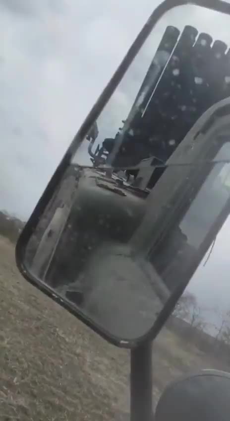 Ukrainian BM-27 Uragan Rocket launcher firing on Russian positions
