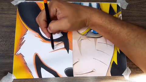 Drawing anime naruto vs kurama