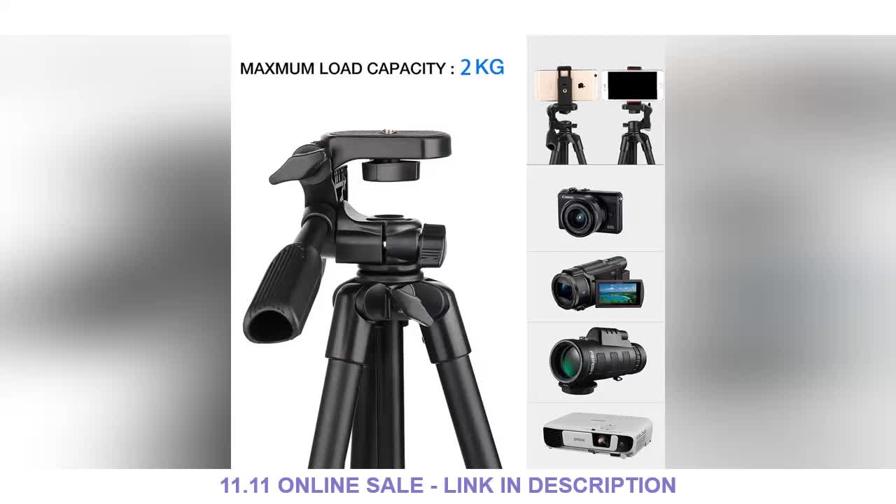 Phone Tripod 55inch Professional Video Recording Camera Photography Stand for Xiaomi HUAWEI iPhone