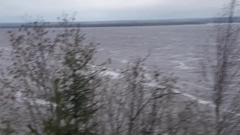 Beauty on the river in a storm