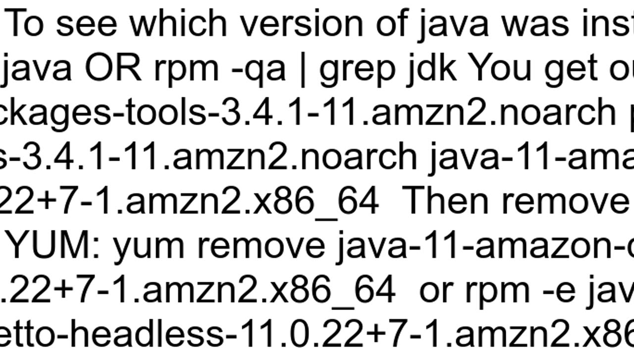 How to uninstall openjdk on amazon ec2 micro instance running Redhat Linux