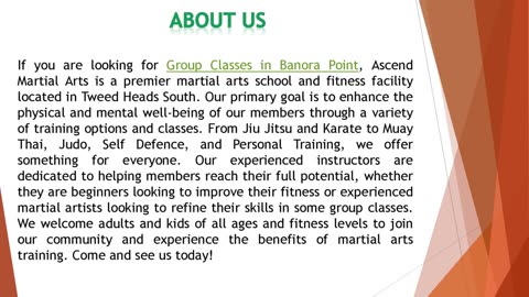 If you are looking for Group Classes in Banora Point