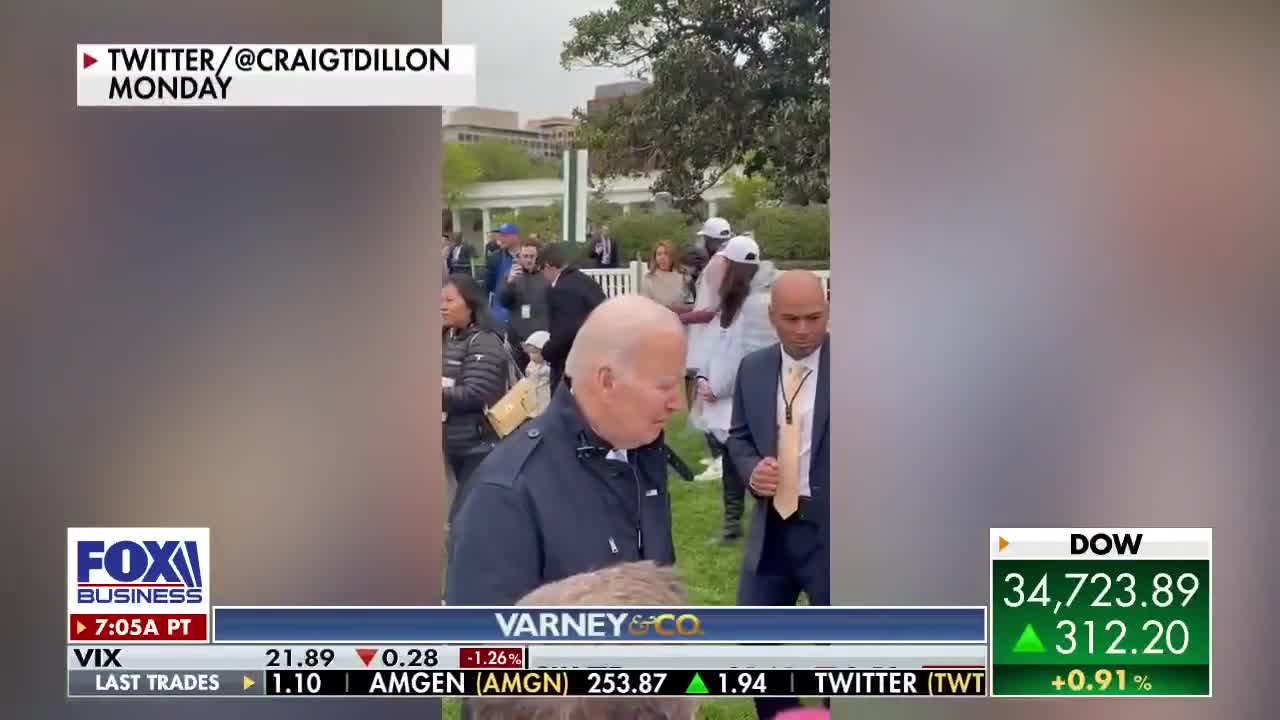 Easter bunny stops Biden from answering questions