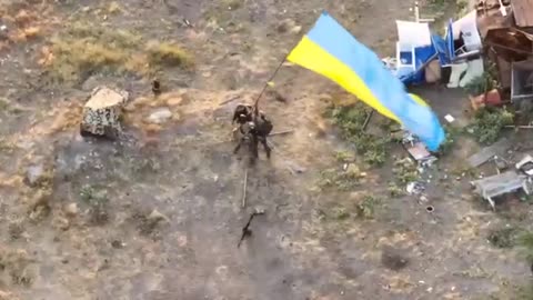 Armed Forces of Ukraine on the installation of the national flag of Ukraine on the island of Snakes