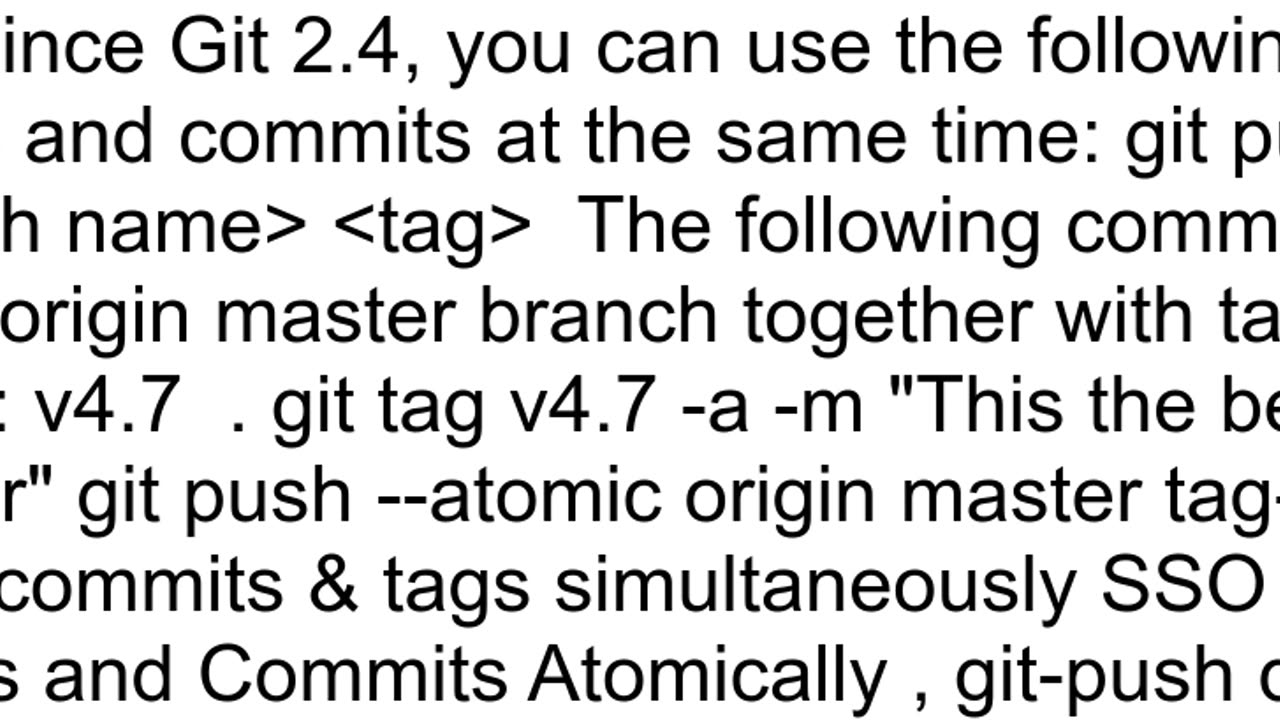 "git push" and "git push --tags" in the same command