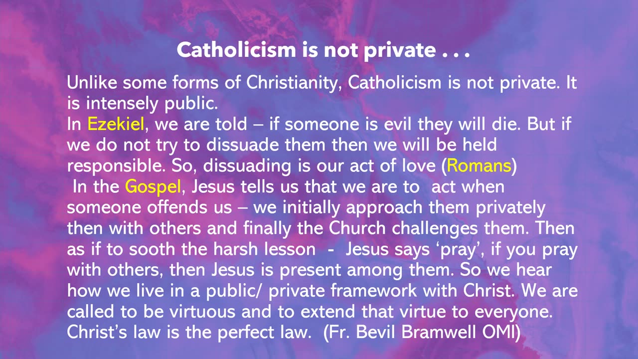 Catholicism is not Private