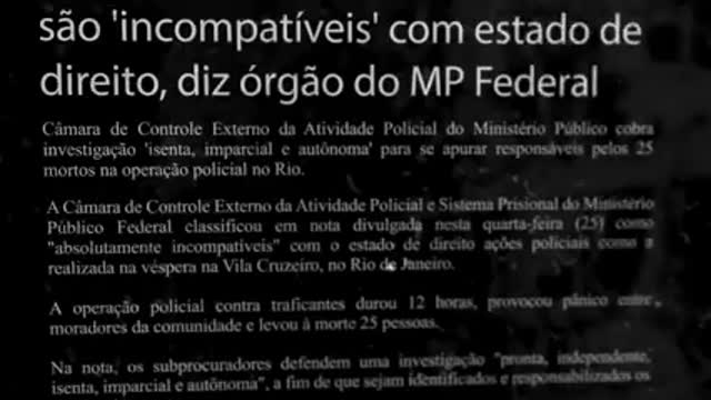 Caso da vila Cruzeiro 24 criminosos mortos foi noticiado com uma chacina