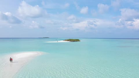 Clear water and a tropical island