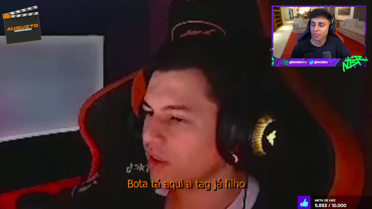 NOBRU REAGINDO AO BAK ANUNCIOU TWO9 NA LOUD - CLIPS DOS STREAMERS AUGUZTO