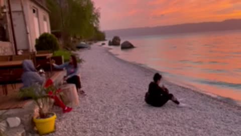 Purple Sunset by Lake Ohrid