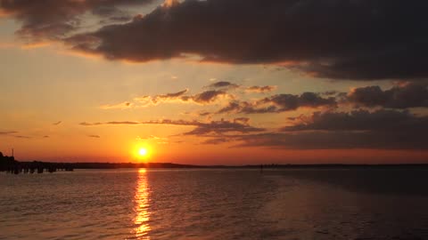 the beach at sunset