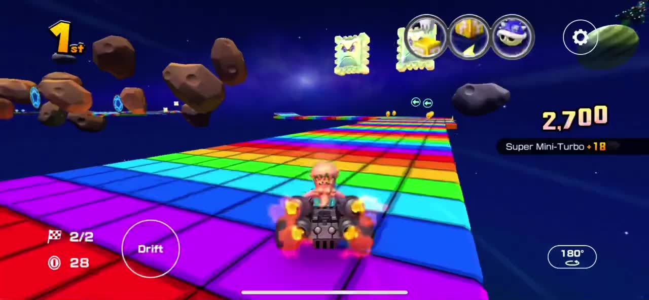 Mario Kart Tour - RMX Rainbow Road 1 Gameplay