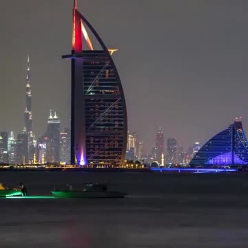 When the Moon Cross Paths with the world 7 stars Hotel Burj Al Arab.