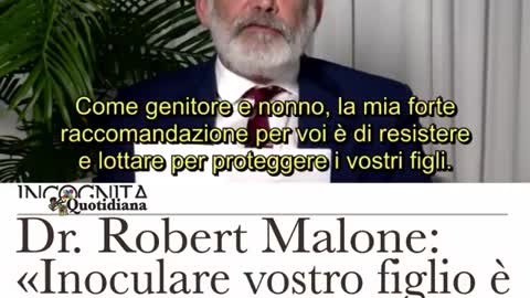 Il Dottor Robert Malone esorta a non fare inoculare i bambini