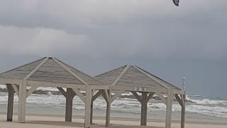 Raging waves in the Jaffa Sea before entering the rain depression