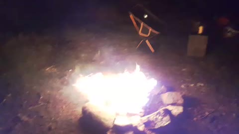 Riverside wildcamping. Campfire