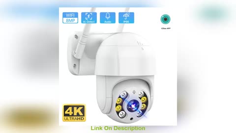 4K 8MP Wireless IP Camera Outdoor Security Wifi