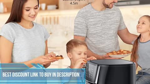 TaoTronics Air Fryer, Large 6 Quart 1750W Air Frying Oven with Touch Control Panel