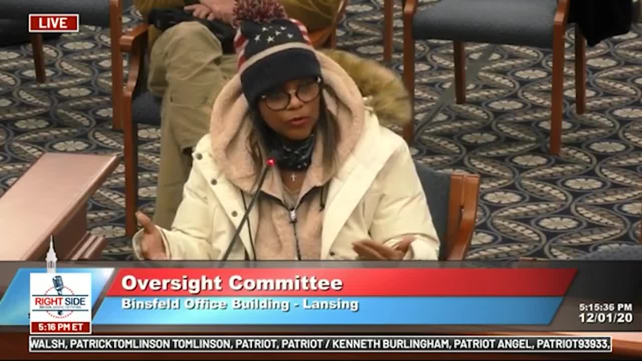 Witness #55 testifies at Michigan House Oversight Committee, Dec. 2, 2020.