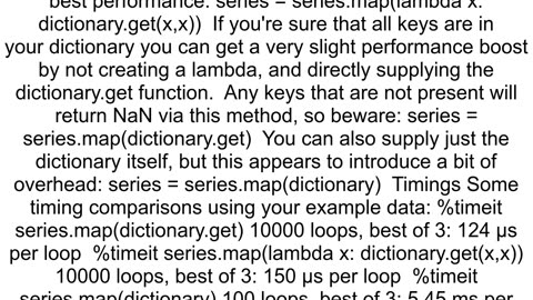 Pandas replacedictionary slowness