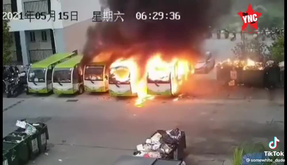 Electric Bus fire in china