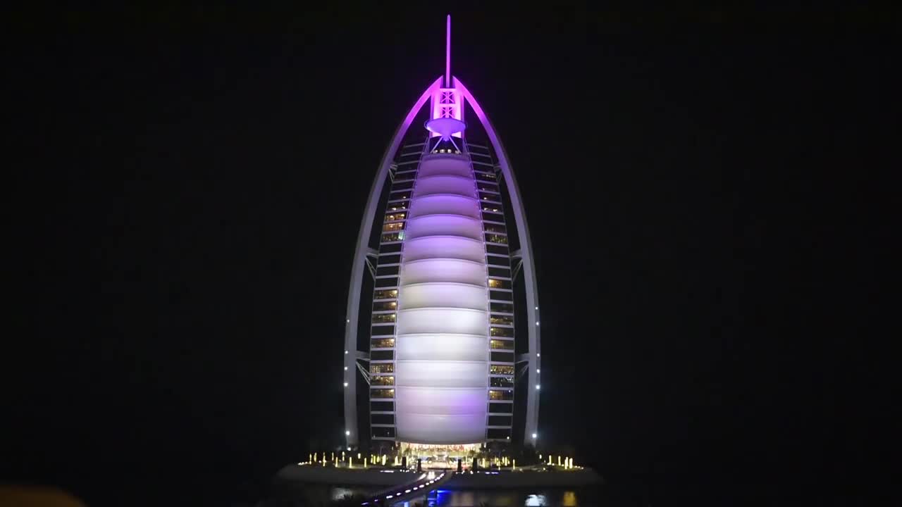 Burj Al Arab Jumeirah - Lightshow 1234 dubi