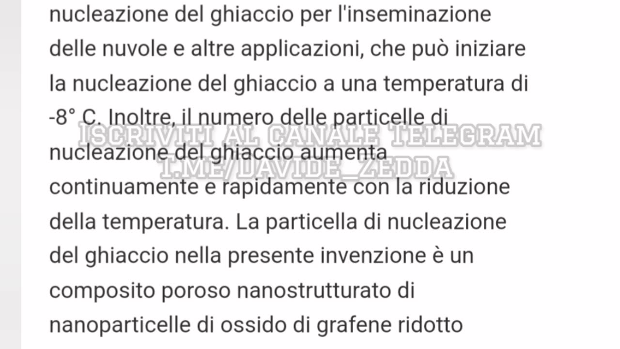 VIDEO | Brevetto 2022: l'ossido di grafene per l'inseminazione delle nuvole