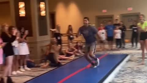 Friends attempt an "Over the Wall" gymnastics challenge!