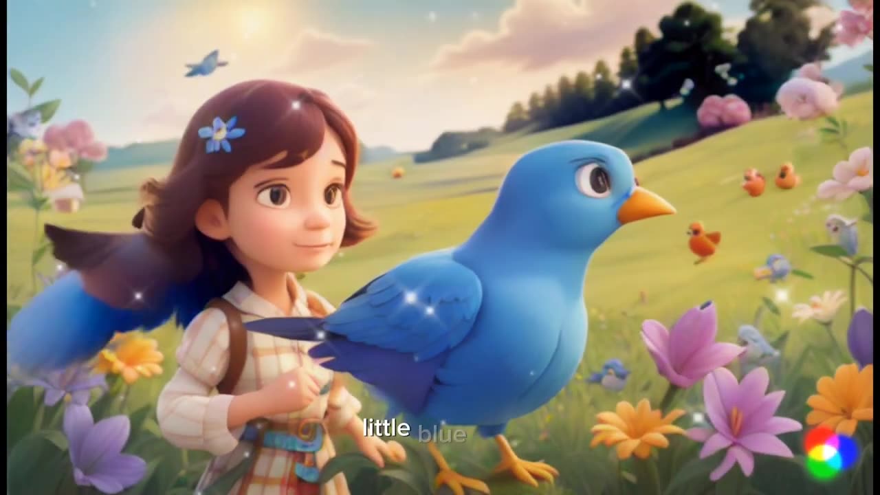 The girl and blue bird. Bed time story for kid