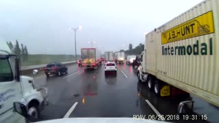 Nasty Freeway Semi Crash