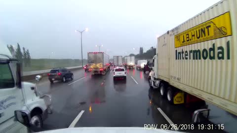 Nasty Freeway Semi Crash