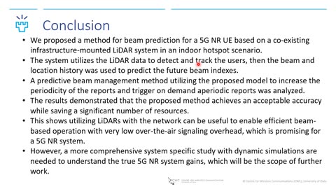 IEEE-VTC2022-Fall: LiDAR aided Wireless Networks - Beam Prediction Human Tracking for 5G