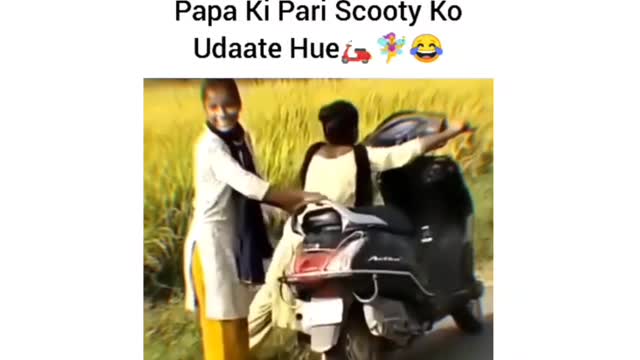 Papa Ki Pari With Scooty Bike Papa Ki Pari scooty chalate huye