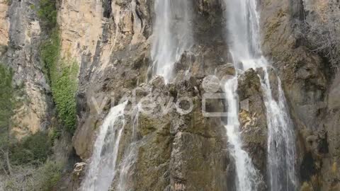 Aerial View Of Waterfall In The Middle Of The Mountain 2