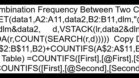 Combination Frequency Between 2 Columns in Excel