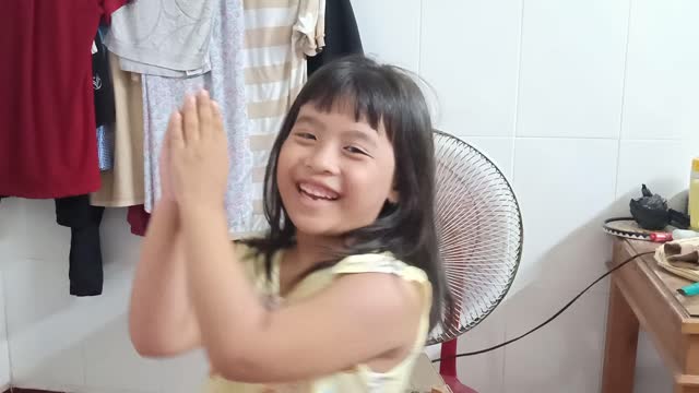 Little girl dances