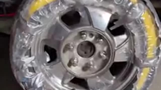 He DROVE OFF on a HOMEMADE tire!!!