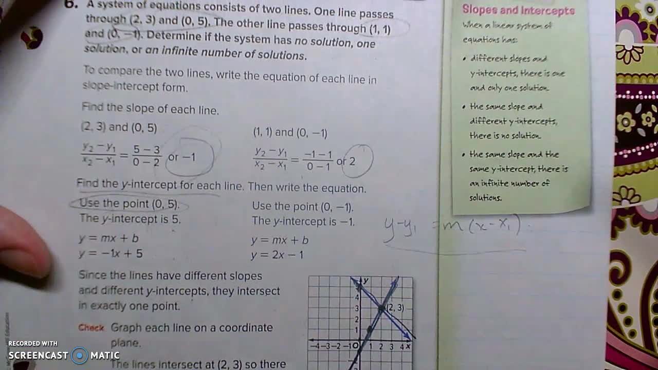 Gr 8 - Ch 3 - Lesson 7 - PART 3 - Solve Systems of Equations by Graphing