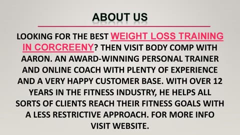 Best Weight Loss Training in Corcreeny