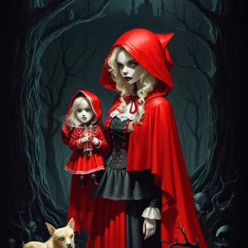 "Dark Fantasy Unleashed: Little Red Riding Hood Reimagined by Todd McFarlane and Tim Burton"