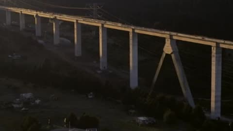 Train bridge under construction