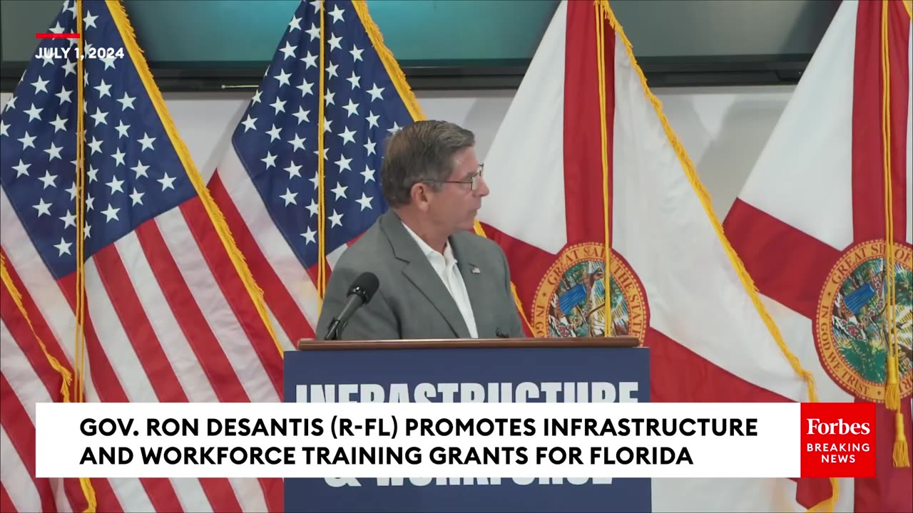 JUST IN- Florida Gov. DeSantis Announces Infrastructure And Workforce Training Grants For Panhandle