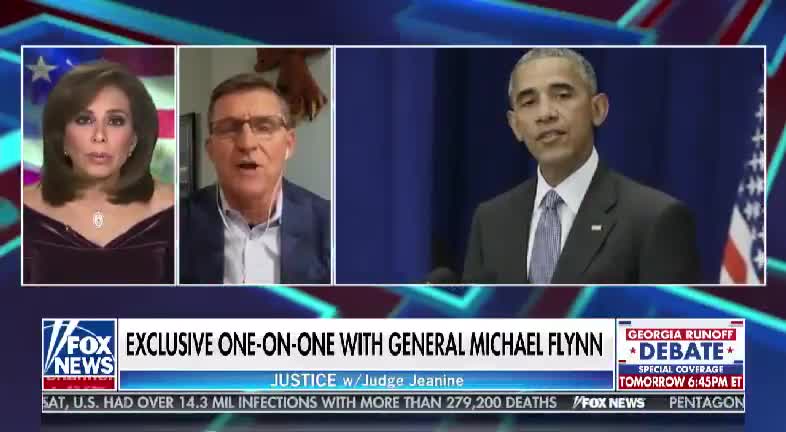 General Flynn speaks to Judge Janine after pardon