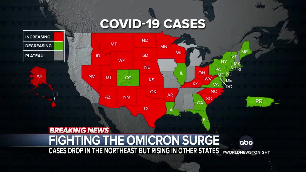 Omicron cases fall in some hotspot