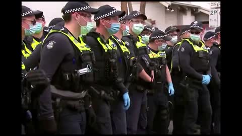 Australia Melbourne anti lockdown and anti forced vaccination protests Police using rubber bullets