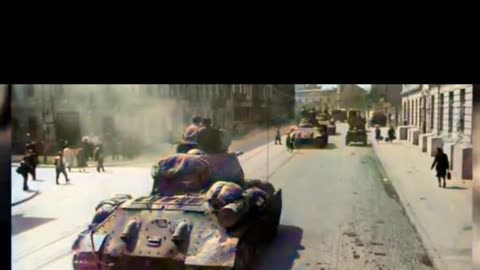 Soviet T-34 iconic #Colourized footage 🇷🇺 🚛 🎥